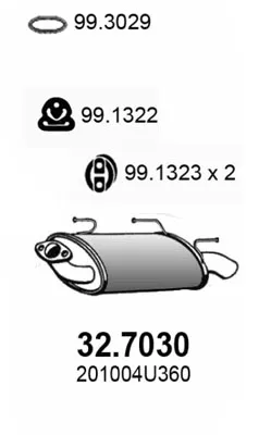 Hinterer Schalldämpfer Nissan ALMERA TINO
