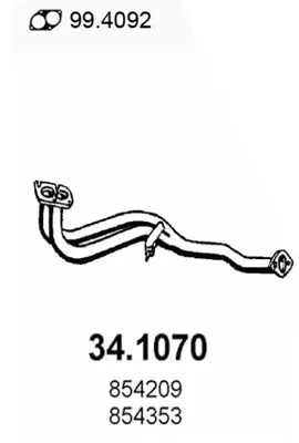 Auspuffrohr Opel CALIBRA A · Opel VECTRA A · Opel VECTRA A Hatchback