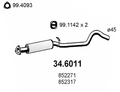 Zentrum Schalldämpfer Opel CORSA A TR · Opel CORSA A Hatchback · Opel CORSA A Hatchback Van