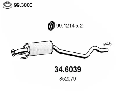 Zentrum Schalldämpfer Opel ASTRA F Limousine · Opel ASTRA F Hatchback · Vauxhall ASTRA Mk III Hatchback