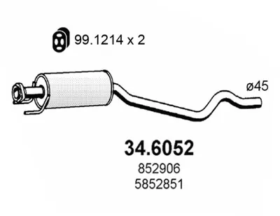 Zentrum Schalldämpfer Opel ASTRA F Limousine · Opel ASTRA F Cabrio · Opel ASTRA F Hatchback
