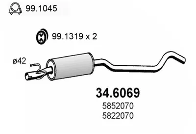 Schalldämpfer Opel CORSA B · Vauxhall CORSA Mk I