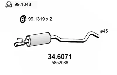 Schalldämpfer Opel CORSA B · Vauxhall CORSA Mk I