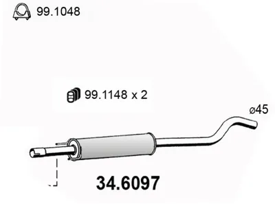 Schalldämpfer Opel CORSA C · Vauxhall CORSA Mk II
