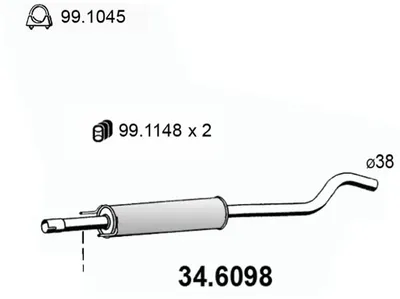 Zentrum Schalldämpfer Opel CORSA C