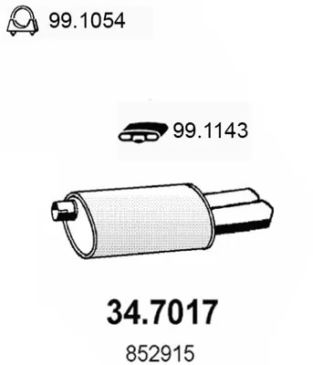 Hinterer Schalldämpfer Opel ASTRA F Hatchback · Vauxhall ASTRA Mk III Hatchback