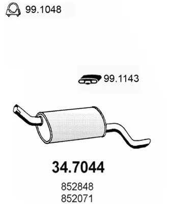 Endschalldämpfer Opel KADETT E Combo · Opel KADETT E Kombi Van · Vauxhall ASTRAVAN Mk III Kombi Van