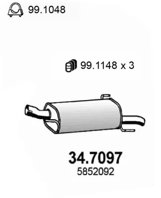 Endschalldämpfer Opel ASTRA G Kombi