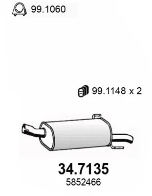 Endschalldämpfer Opel ASTRA H · Opel ASTRA H Kombi · Opel ASTRA H AGB