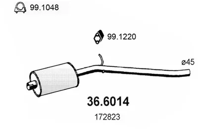 Zentrum Schalldämpfer Peugeot 205 I · Peugeot 205 I Cabrio · Peugeot 205 II