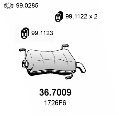 Hinterer Schalldämpfer Peugeot 306 Hatchback