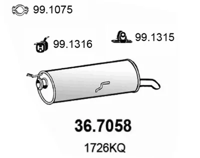 Hinterer Schalldämpfer Peugeot 307