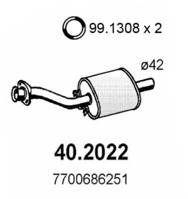 Vorderer Schalldämpfer Renault FUEGO · Renault 18 · Renault 18 Variable