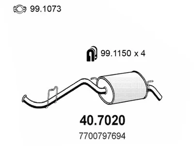 Hintere Schalldämpfer Renault CLIO I · Renault CLIO I Hatchback Van