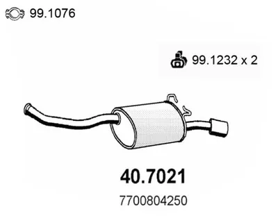 Hinterer Schalldämpfer Renault 19 I Chamade · Renault 19 II Chamade