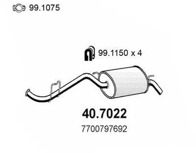 Hintere Schalldämpfer Renault CLIO I · Renault CLIO I Hatchback Van