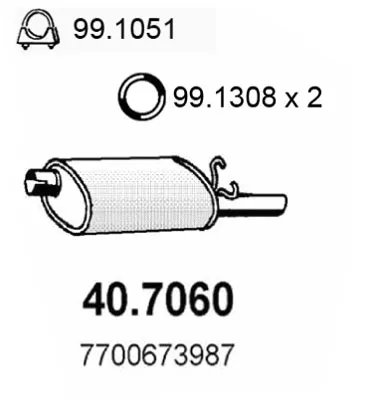 Hinterer Schalldämpfer Renault 20 · Renault 30 · Subaru JUSTY I