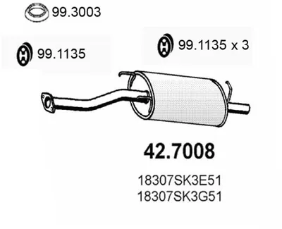 Hinterer Schalldämpfer Honda CONCERTO · Rover 200 II Hatchback · Rover 200 Coupe