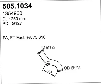 Auspuffrohr ASSO 505.1034