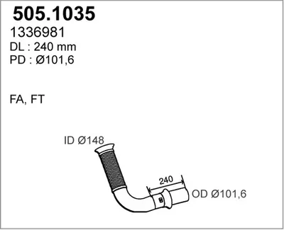 Auspuffrohr ASSO 505.1035