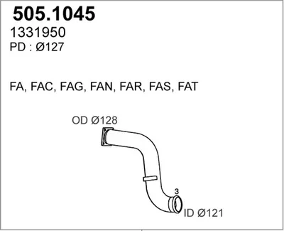 Auspuffrohr ASSO 505.1045