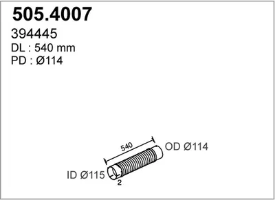 Flexible Verbindung, Auspuff ASSO 5054.4007