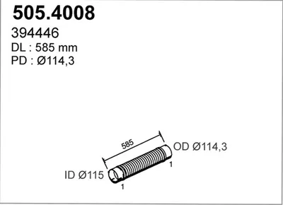 Flexible Verbindung, Abgas ASSO 505.4008