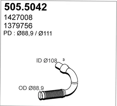 Auspuffrohr ASSO 505,5042