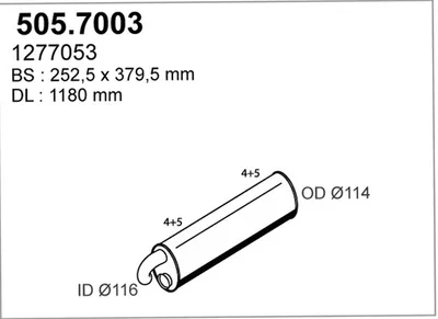 Zentral-/Außenschalldämpfer ASSO 505.7003