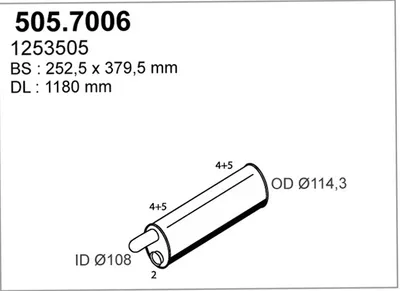 Zentral-/Außenschalldämpfer ASSO 505,7006