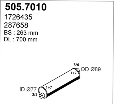 Zentral-/Außenschalldämpfer ASSO 505.7010