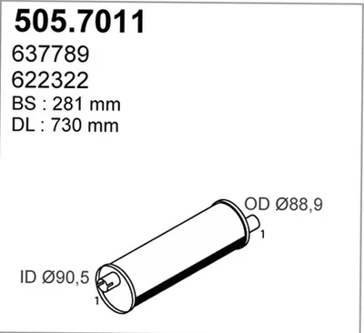 Zentral- und Oberschalldämpfer ASSO 505.7011