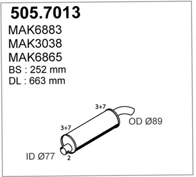 Zentral-/Außenschalldämpfer ASSO 505.7013