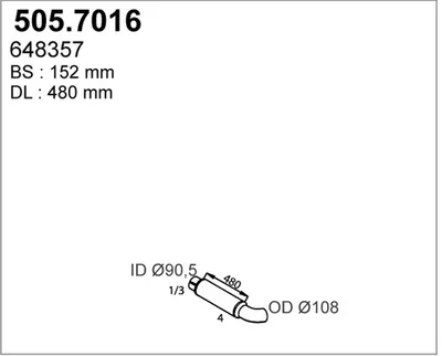 Zentral-/Außenschalldämpfer ASSO 505.7016