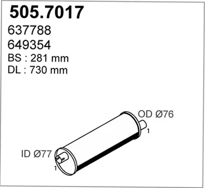 Zentral- und Oberschalldämpfer ASSO 505,7017