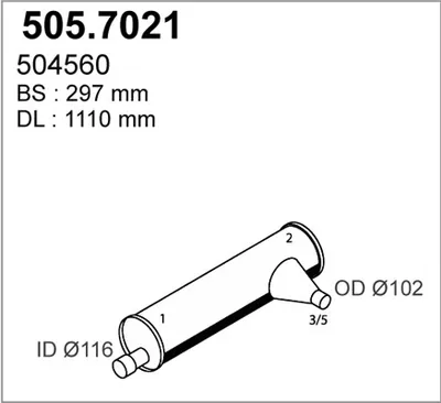 Zentral-/Außenschalldämpfer ASSO 505.7021