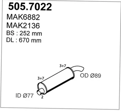 Zentral-/Außenschalldämpfer ASSO 505.7022
