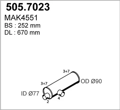 Zentral- und Oberschalldämpfer ASSO 505.7023