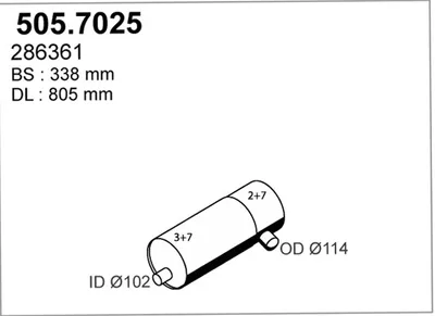 Zentral-/Außenschalldämpfer ASSO 505.7025
