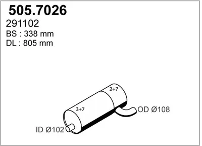 Zentral- und Oberschalldämpfer ASSO 505.7026