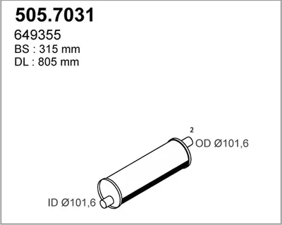 Zentral-/Außenschalldämpfer ASSO 505.7031