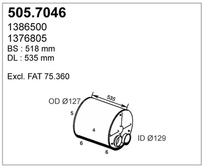 Zentral- / Oberschalldämpfer ASSO 505.7046