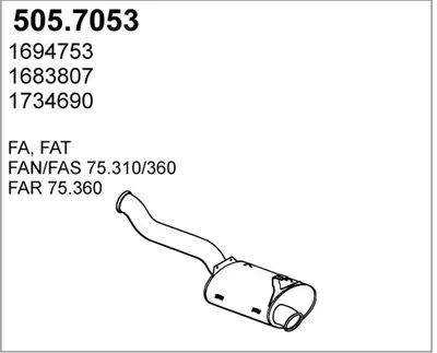 Zentral-/Außenschalldämpfer ASSO 505,7053