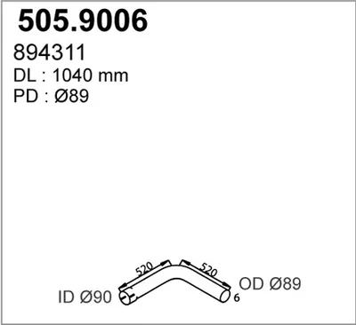 Auspuffrohr ASSO 505,9006