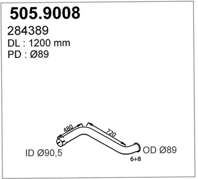 Auspuffrohr ASSO 505,9008