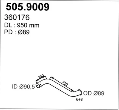 Auspuffrohr ASSO 505,9009