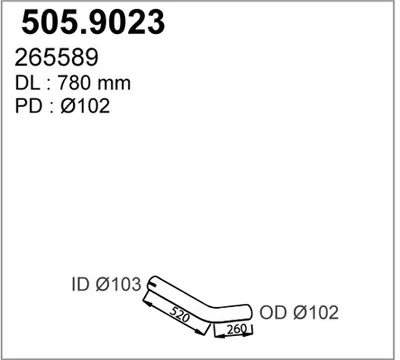 Auspuffrohr ASSO 505.9023