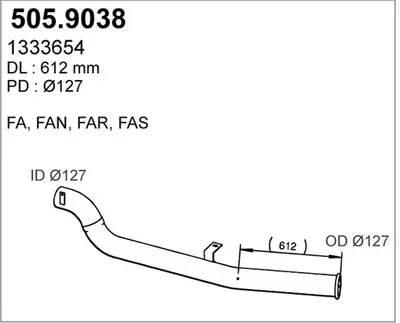 Auspuffrohr ASSO 505.9038