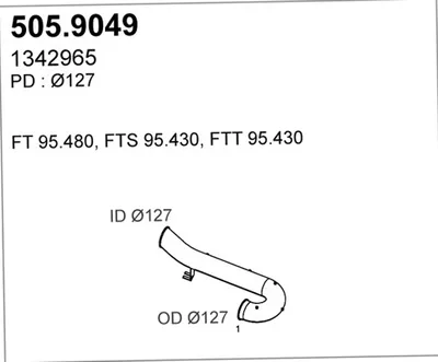 Auspuffrohr ASSO 505.9049