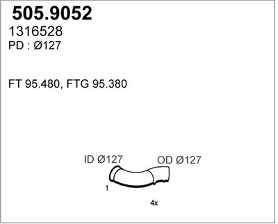 Auspuffrohr ASSO 505.9052